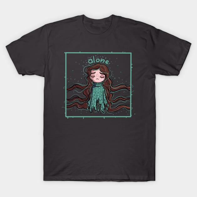 alone T-Shirt by KaathBlackfont